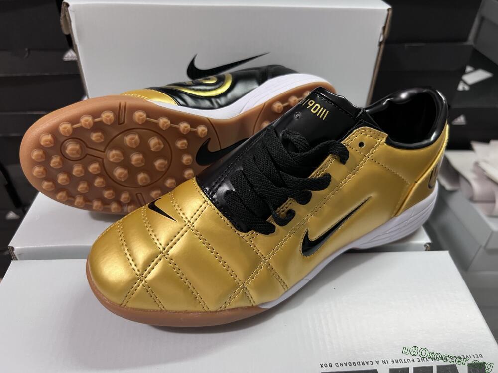 Nike Total 90 III TF Football Shoes - Gold/Black/White