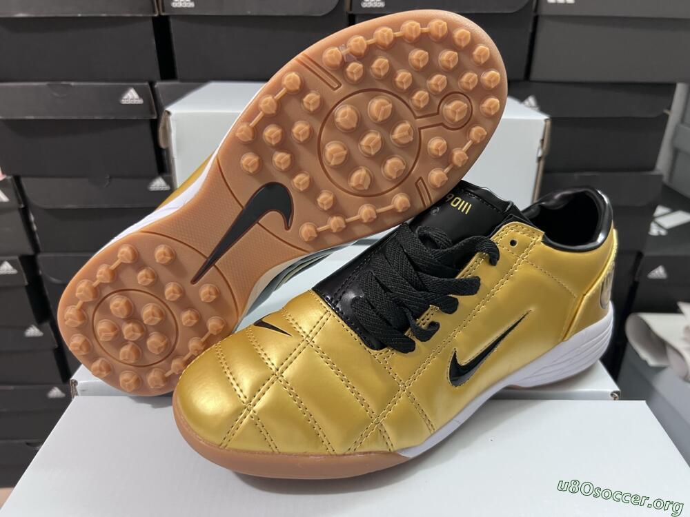 Nike Total 90 III TF Football Shoes - Gold/Black/White