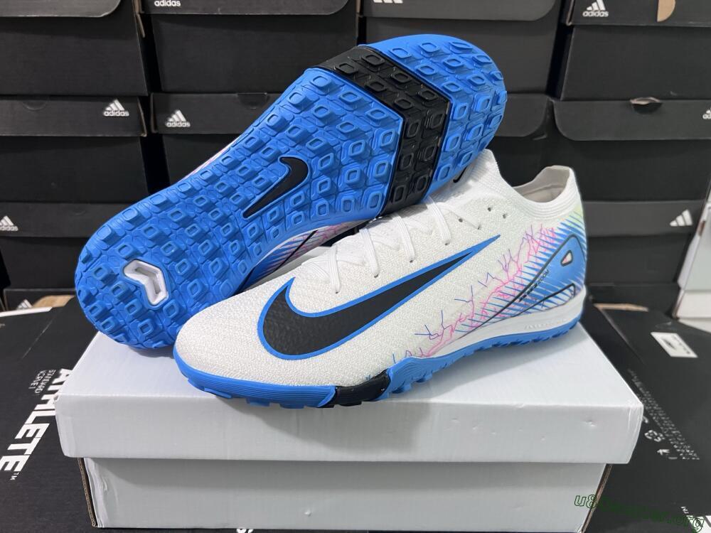 Nike Air Zoom Mercurial Vapor 16 Elite TF Football Shoes - White/Blue/Black
