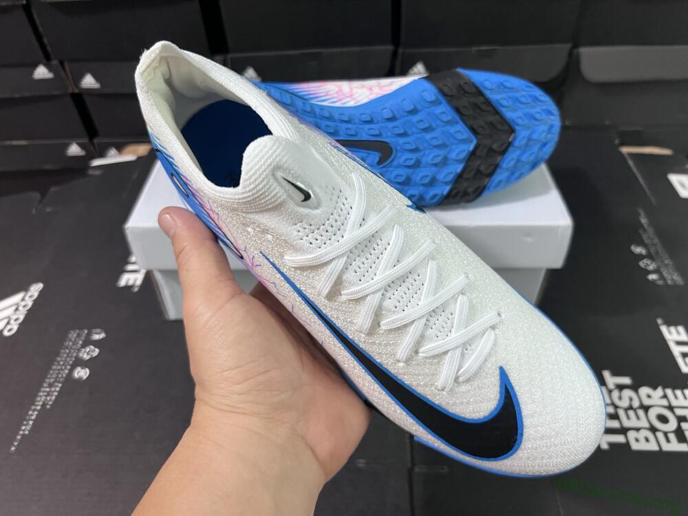 Nike Air Zoom Mercurial Vapor 16 Elite TF Football Shoes - White/Blue/Black