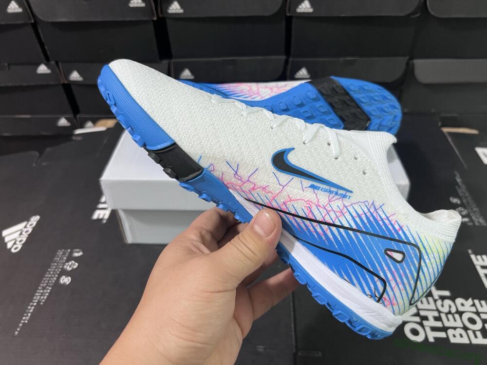 Nike Air Zoom Mercurial Vapor 16 Elite TF Football Shoes - White/Blue/Black