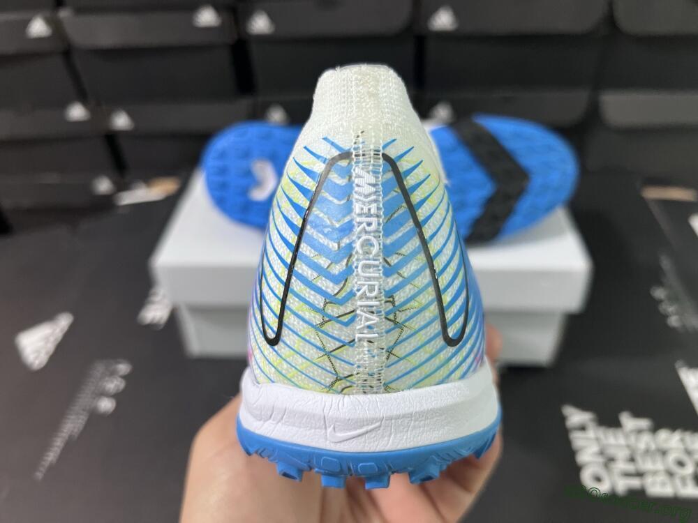 Nike Air Zoom Mercurial Vapor 16 Elite TF Football Shoes - White/Blue/Black