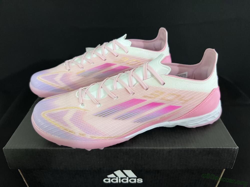 Adidas F50 Pro TF Football Shoes - Pink/Gold/White