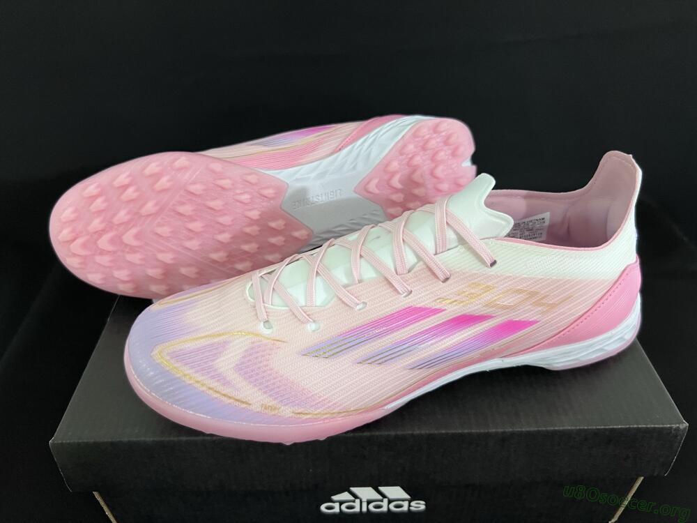 Adidas F50 Pro TF Football Shoes - Pink/Gold/White