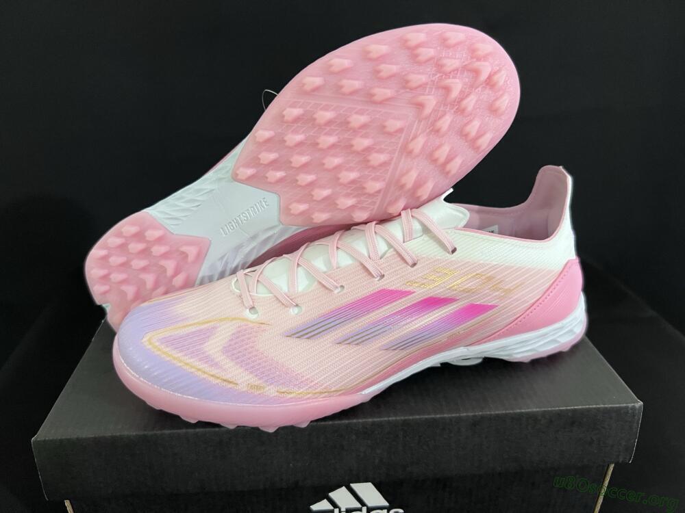 Adidas F50 Pro TF Football Shoes - Pink/Gold/White