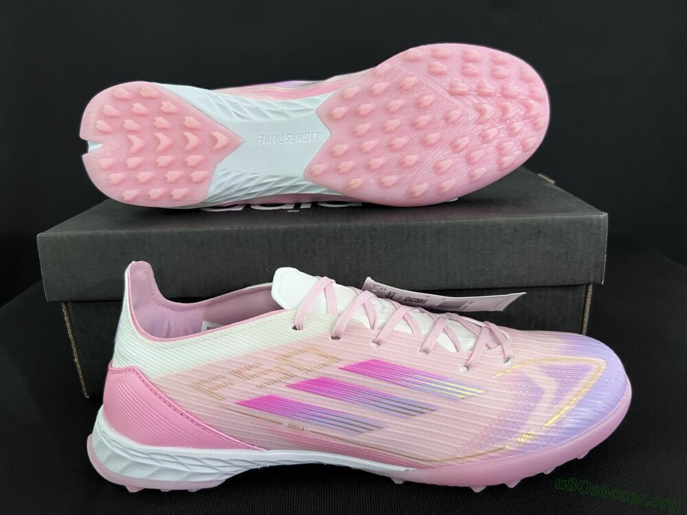 Adidas F50 Pro TF Football Shoes - Pink/Gold/White