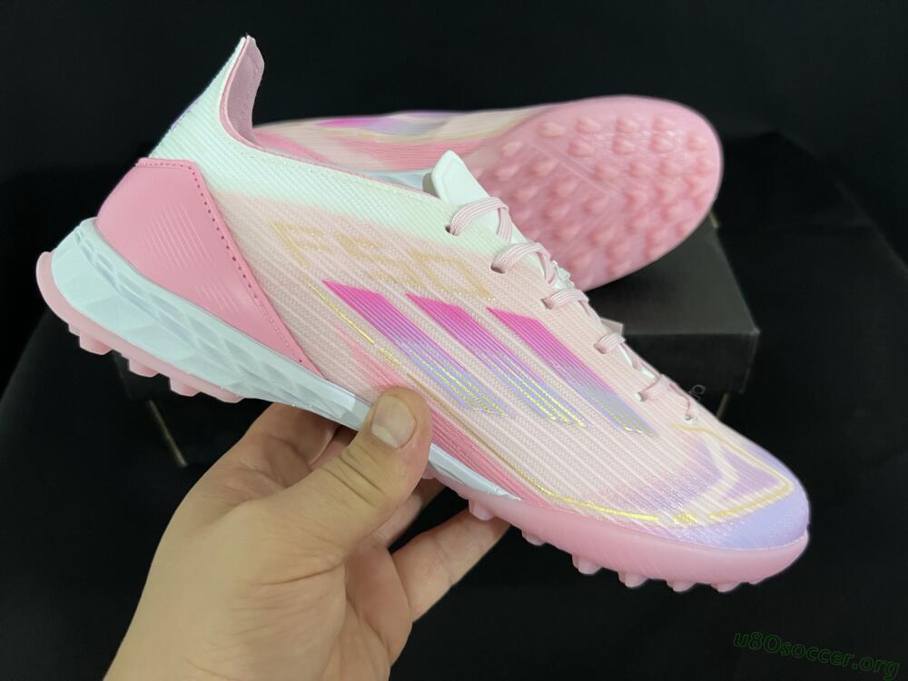 Adidas F50 Pro TF Football Shoes - Pink/Gold/White