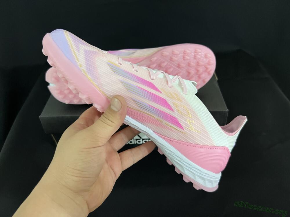 Adidas F50 Pro TF Football Shoes - Pink/Gold/White