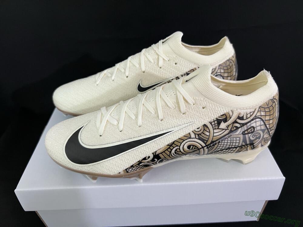 Nike Air Zoom Mercurial Vapor 16 Elite FG Football Boots - Beige/Black/White