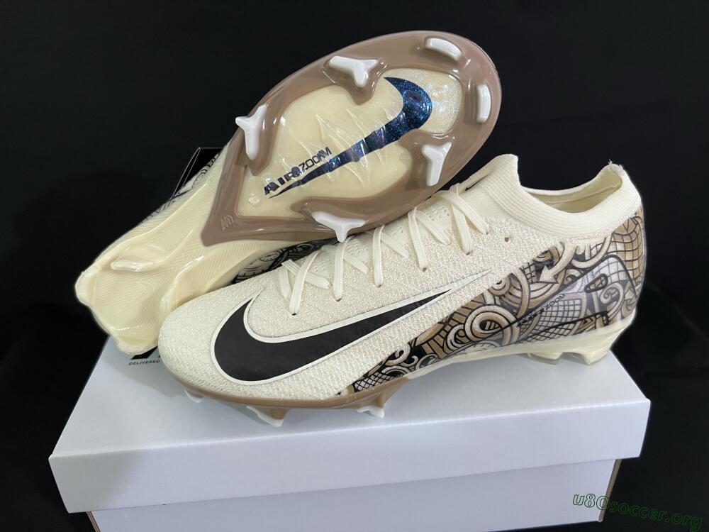 Nike Air Zoom Mercurial Vapor 16 Elite FG Football Boots - Beige/Black/White