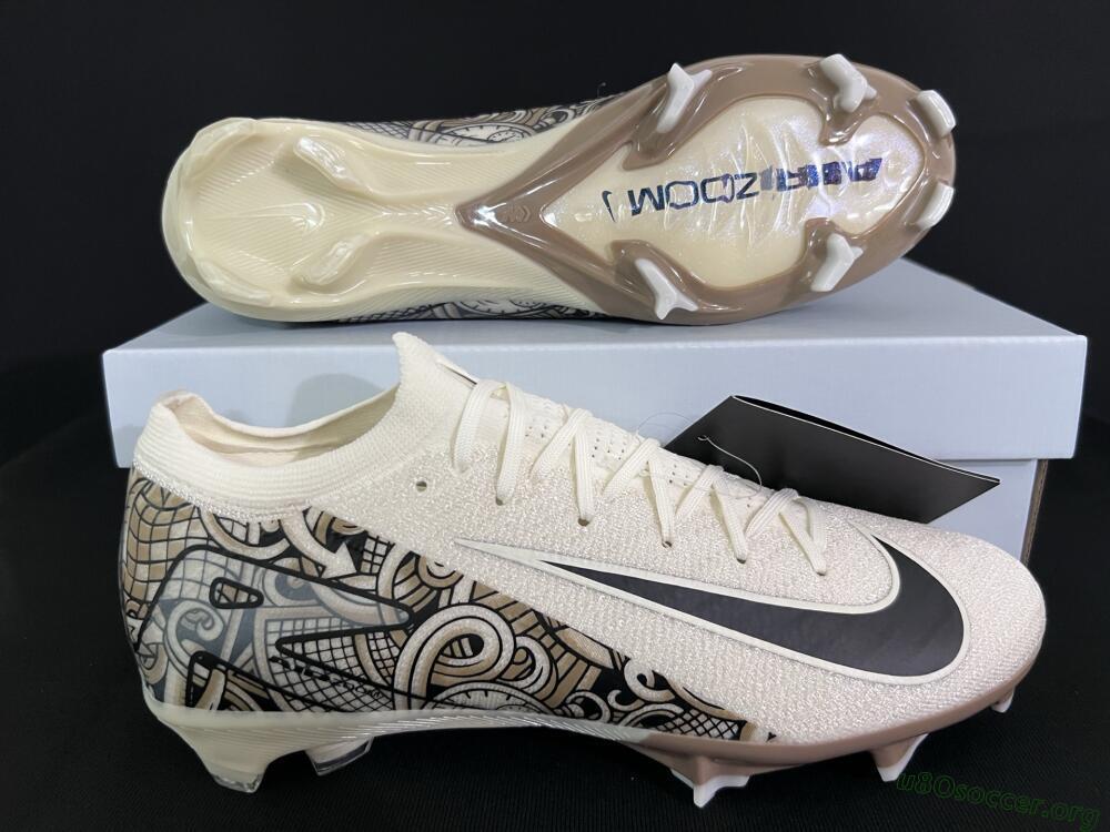 Nike Air Zoom Mercurial Vapor 16 Elite FG Football Boots - Beige/Black/White