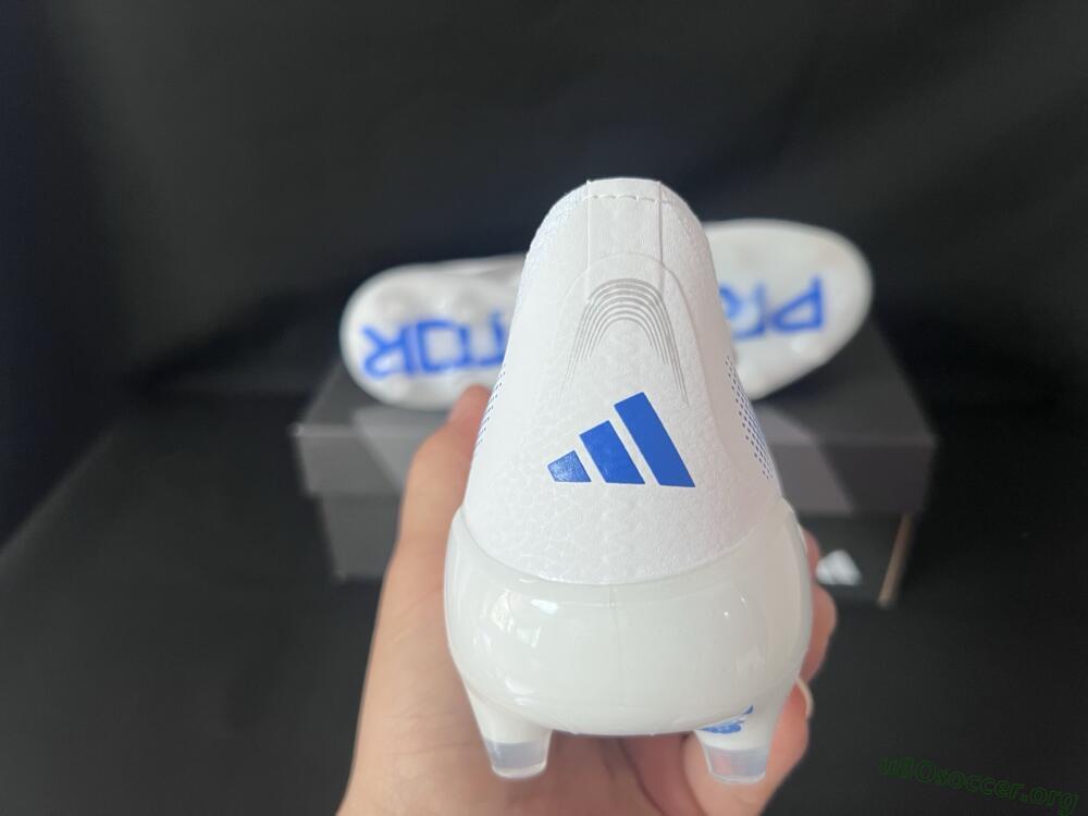 Adidas Predator 25 Foldover Tongue FG Football Boots - White/Silver/Blue