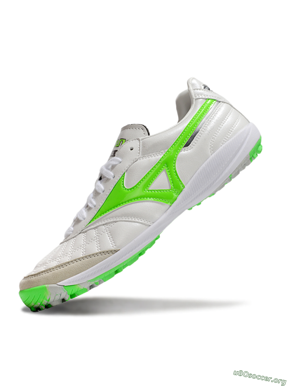 Mizuno Morelia Neo 4 TF Football Shoes - White/Yellow/Grey 5