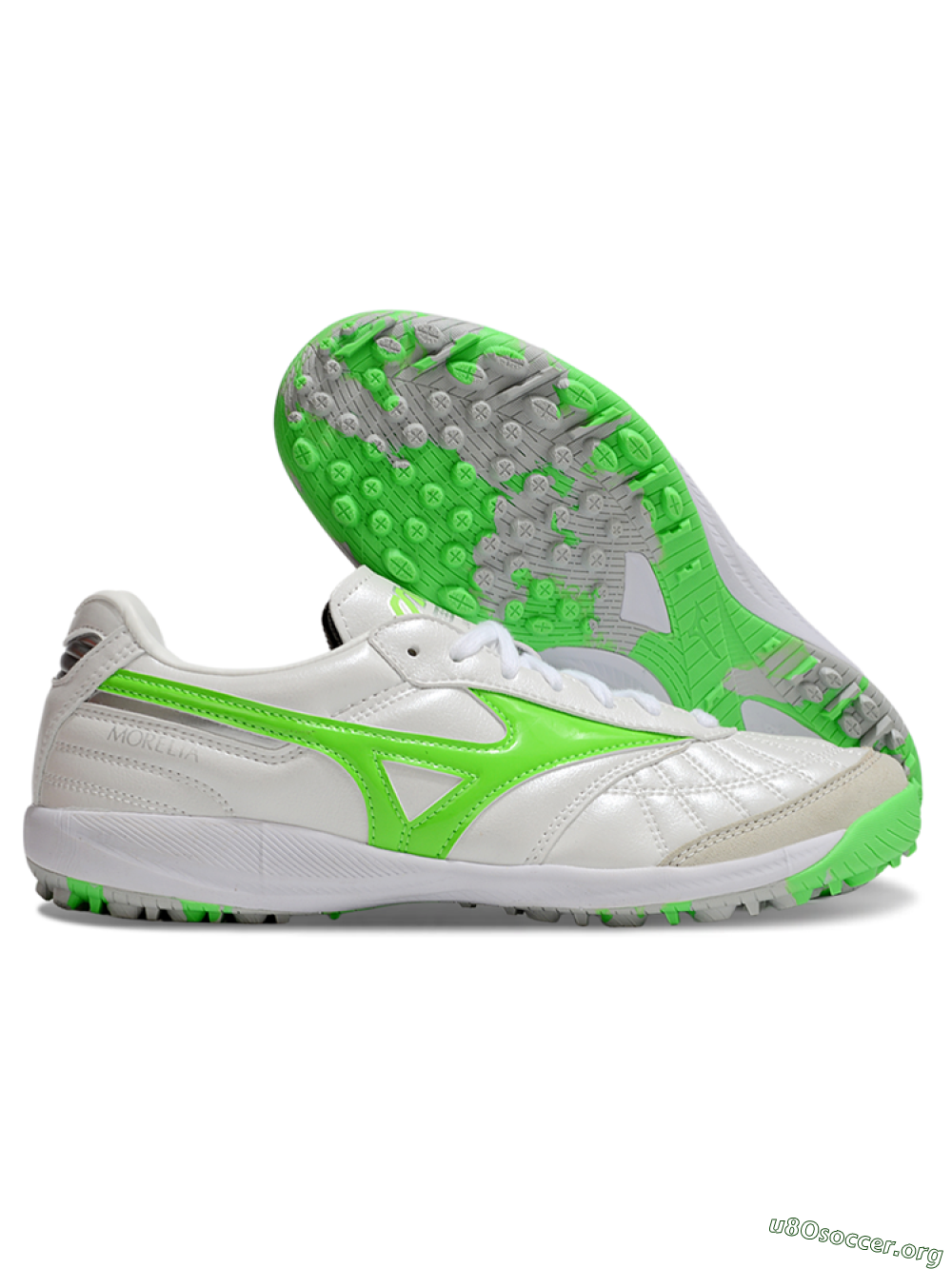 Mizuno Morelia Neo 4 TF Football Shoes - White/Yellow/Grey 2