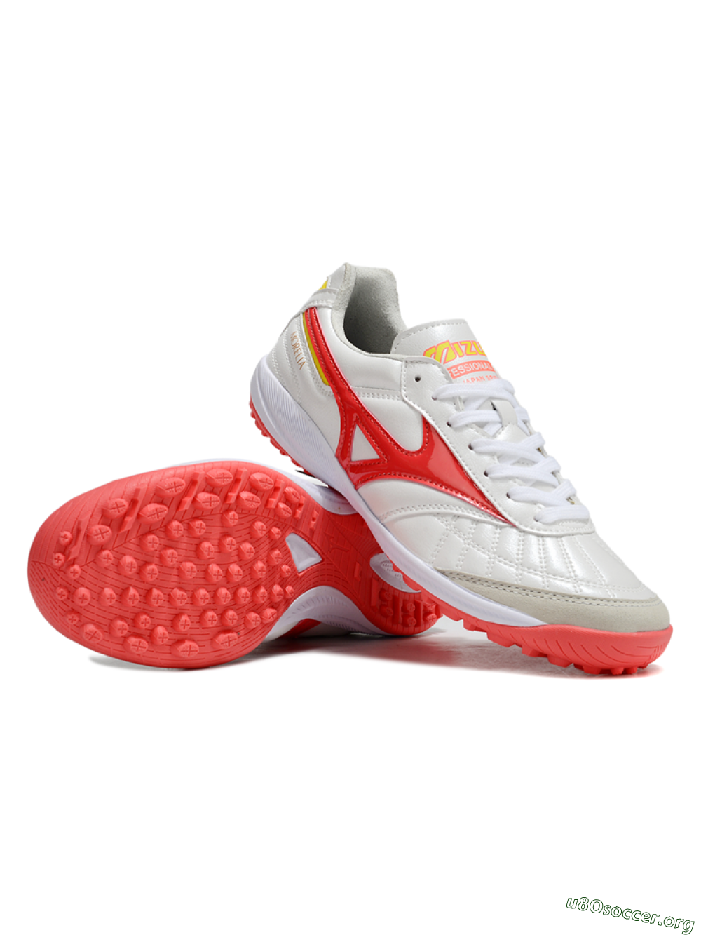 Mizuno Morelia Neo 4 TF Football Shoes - White/Red/Yellow 0