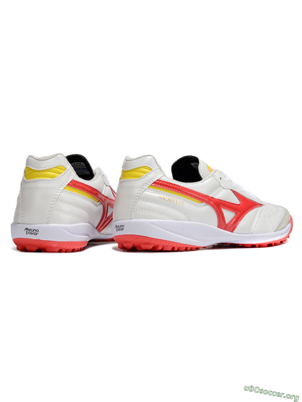 Mizuno Morelia Neo 4 TF Football Shoes - White/Red/Yellow 6