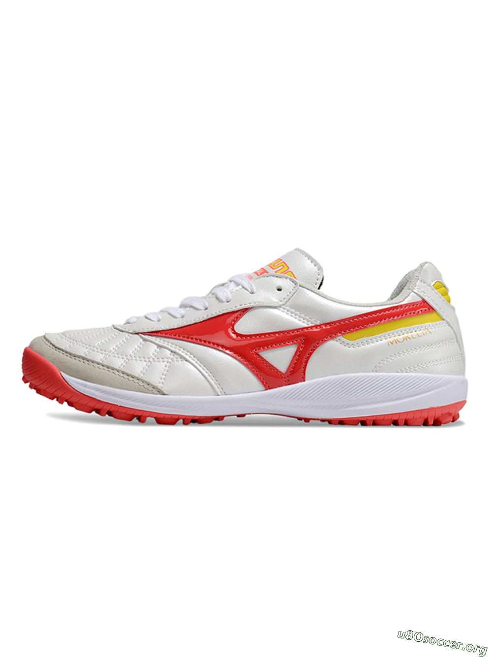 Mizuno Morelia Neo 4 TF Football Shoes - White/Red/Yellow 3