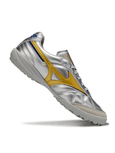 Mizuno Morelia Neo 4 TF Football Shoes - Silver/Grey/Gold