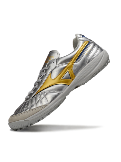 Mizuno Morelia Neo 4 TF Football Shoes - Silver/Grey/Gold
