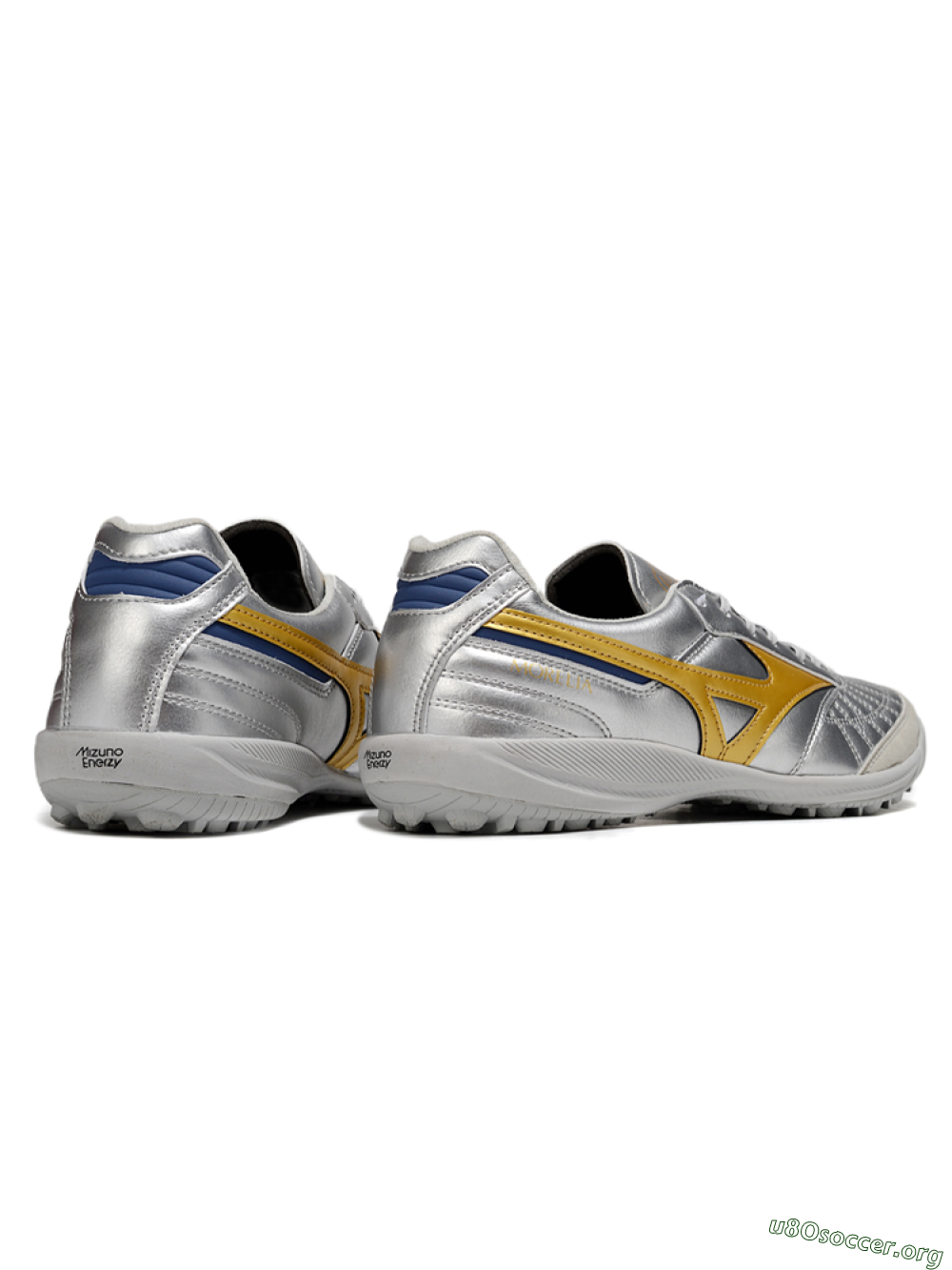 Mizuno Morelia Neo 4 TF Football Shoes - Silver/Grey/Gold 6