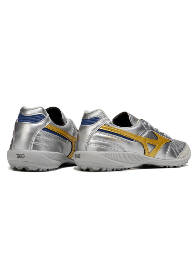 Mizuno Morelia Neo 4 TF Football Shoes - Silver/Grey/Gold
