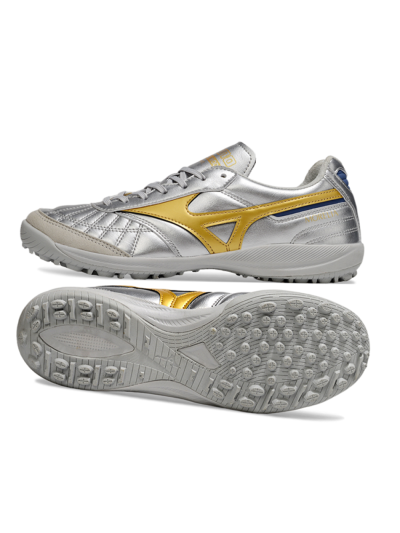 Mizuno Morelia Neo 4 TF Football Shoes - Silver/Grey/Gold