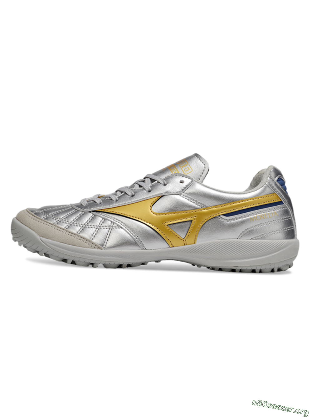 Mizuno Morelia Neo 4 TF Football Shoes - Silver/Grey/Gold 3