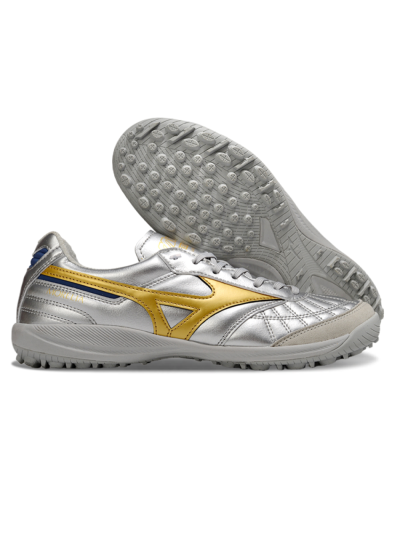 Mizuno Morelia Neo 4 TF Football Shoes - Silver/Grey/Gold