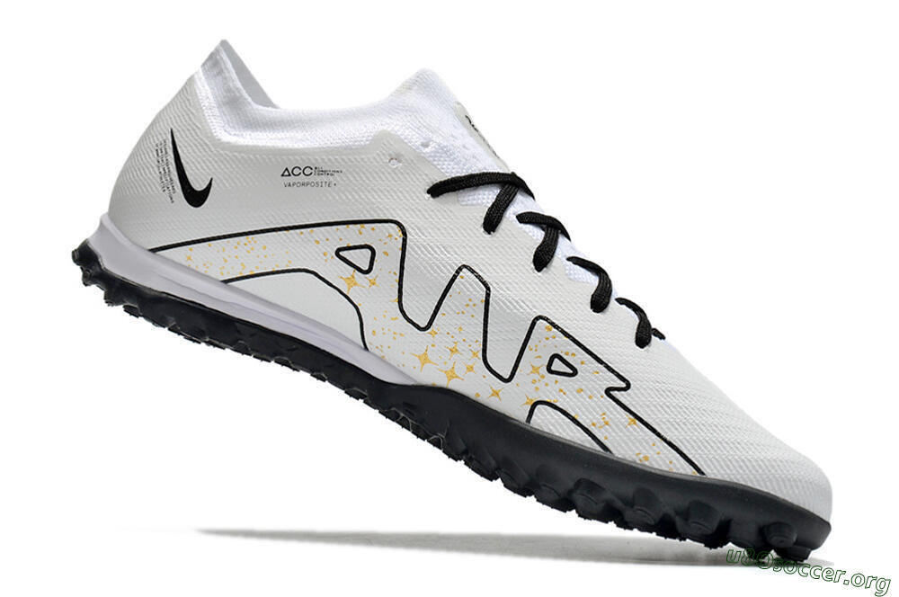 Nike Air Zoom Mercurial Vapor 15 Elite TF Football Shoes - White/Black/Yellow 4