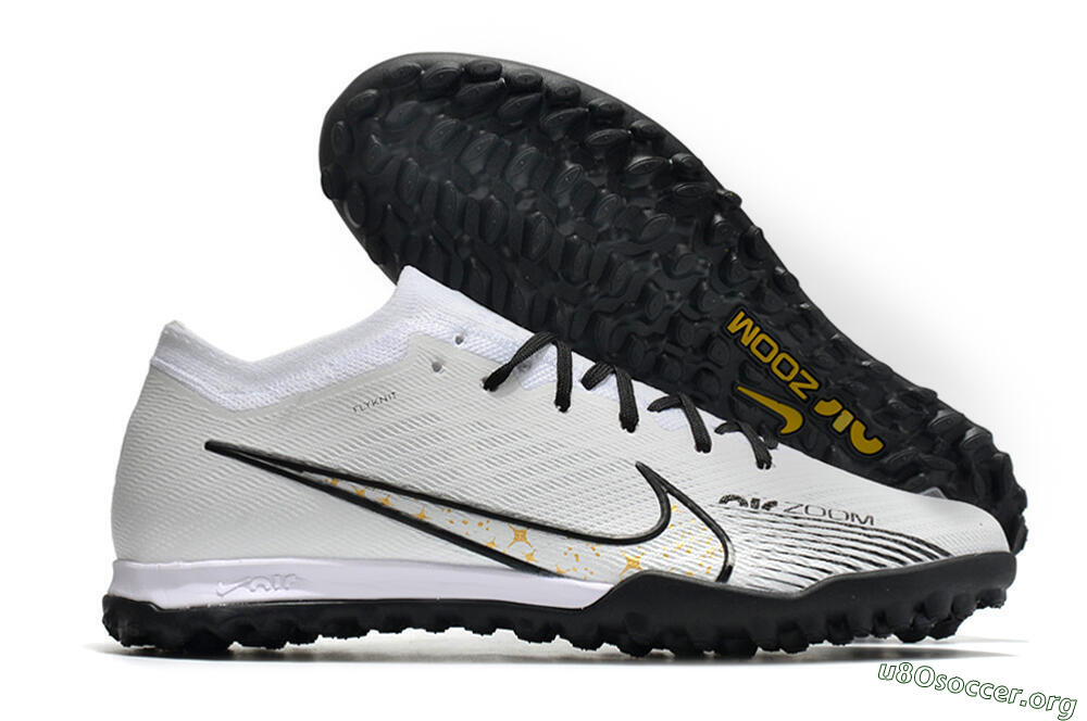 Nike Air Zoom Mercurial Vapor 15 Elite TF Football Shoes - White/Black/Yellow 2