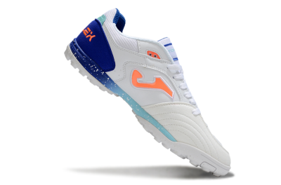 Joma Top Flex TF Football Shoes - White/Jade/Blue