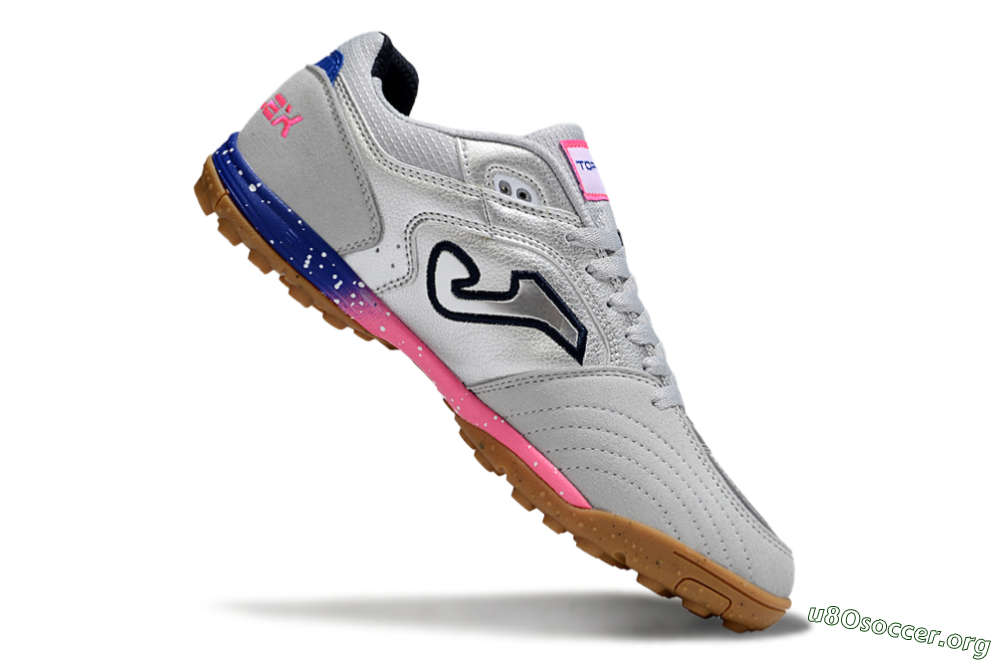 Joma Top Flex TF Football Shoes - Silver/Pink/Blue 4