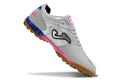 Joma Top Flex TF Football Shoes - Silver/Pink/Blue
