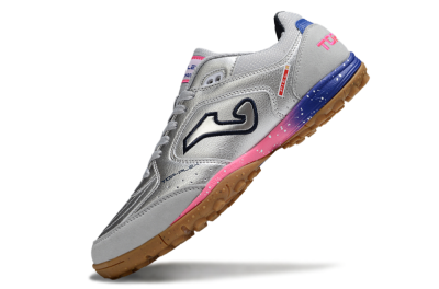 Joma Top Flex TF Football Shoes - Silver/Pink/Blue