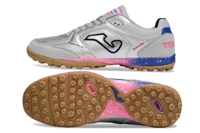 Joma Top Flex TF Football Shoes - Silver/Pink/Blue