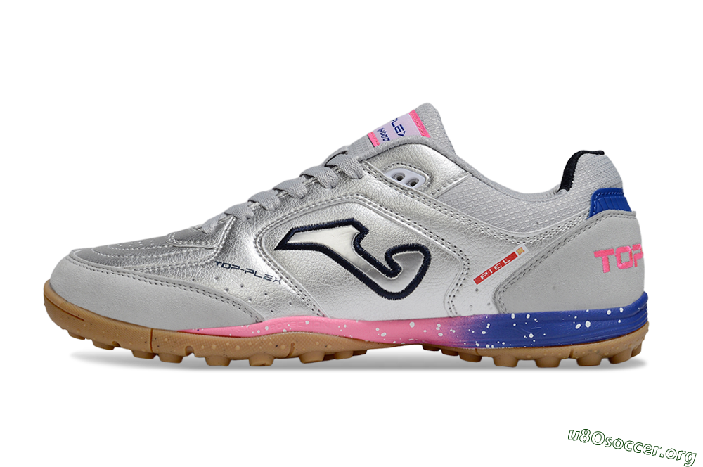 Joma Top Flex TF Football Shoes - Silver/Pink/Blue 3