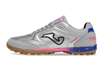 Joma Top Flex TF Football Shoes - Silver/Pink/Blue