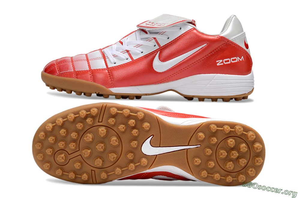 Nike Air Zoom Total 90 III TF Football Shoes - Red/White/Brown 1