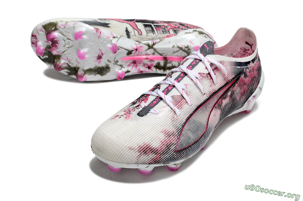 Puma Ultra 5 Ultimate FG Football Boots - White/Black/Pink 0
