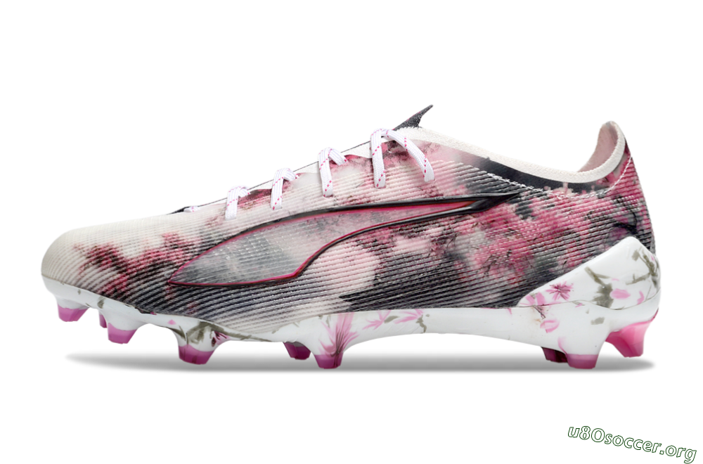 Puma Ultra 5 Ultimate FG Football Boots - White/Black/Pink 3