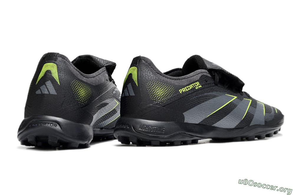 Adidas Predator 25 Elite Foldover Tongue TF Football Shoes - Black/Grey/Yellow 6