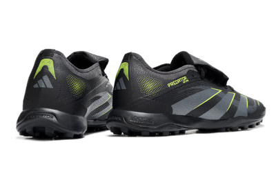 Adidas Predator 25 Elite Foldover Tongue TF Football Shoes - Black/Grey/Yellow