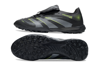 Adidas Predator 25 Elite Foldover Tongue TF Football Shoes - Black/Grey/Yellow