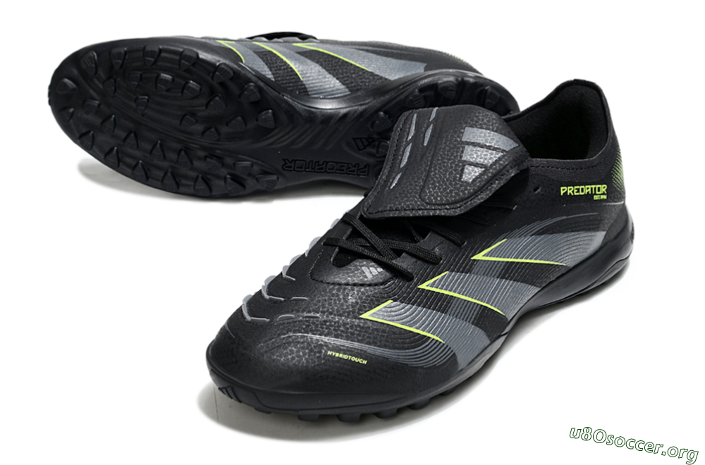 Adidas Predator 25 Elite Foldover Tongue TF Football Shoes - Black/Grey/Yellow 0