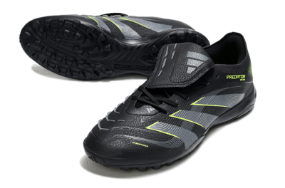 Adidas Predator 25 Elite Foldover Tongue TF Football Shoes - Black/Grey/Yellow