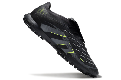 Adidas Predator 25 Elite Foldover Tongue TF Football Shoes - Black/Grey/Yellow