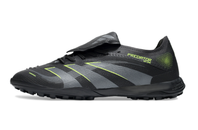 Adidas Predator 25 Elite Foldover Tongue TF Football Shoes - Black/Grey/Yellow