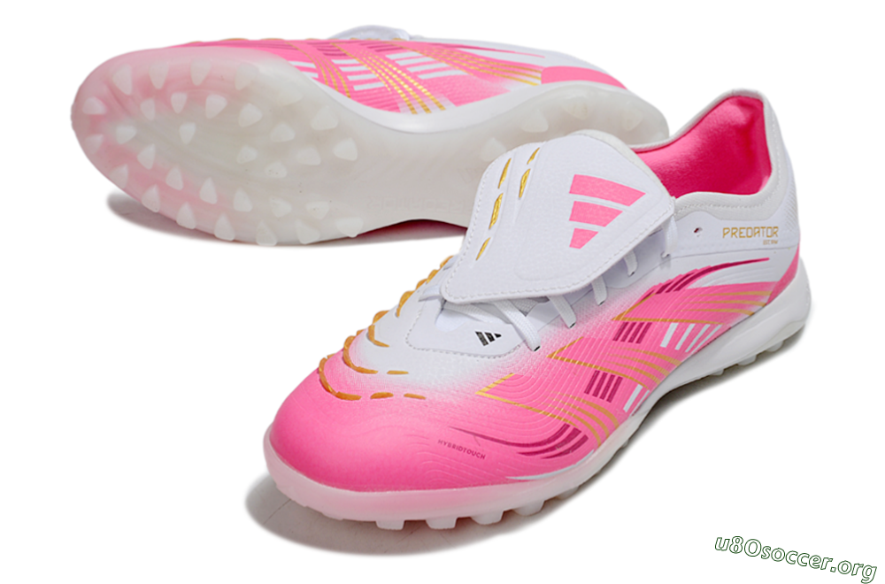 Adidas Predator 25 Elite Foldover Tongue TF Football Shoes - Pink/White/Gold 0