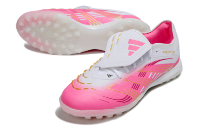 Adidas Predator 25 Elite Foldover Tongue TF Football Shoes - Pink/White/Gold