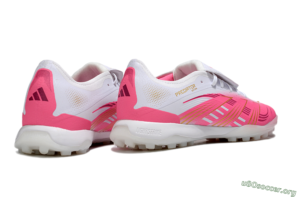Adidas Predator 25 Elite Foldover Tongue TF Football Shoes - Pink/White/Gold 6